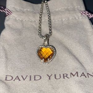 David Yurman Citrine Heart Charm & Chain